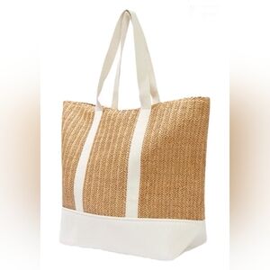 Show Me Your Mumu One Size Slouchy Beach Sunseeker Tote Canvas & Straw NWT
